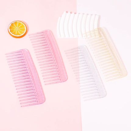 1pc non handle shaped massage hair styling comb, plastic transparent style salon hair styling comb Special for real hair wigs