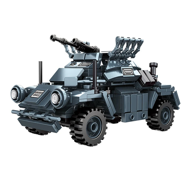 World War 2 WW2 Army Military Soldiers Armor Halftrack Main Station Tank Building Blocks Bricks Model DIY Assembly Toys For Kids