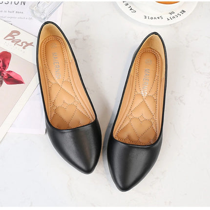 New Flat Heel Pointed Toe Flat Shoes Korean Style Fashionable Shallow Mouth Large-Size Casual Shoes Comfortable And Breathable
