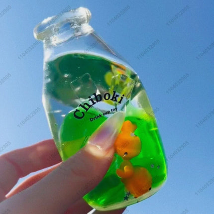 Juice Bottle Stress Ball Water Bottle Fidget Toy Boba Tea Squishy ASMR Anti Stress Funny Novelty Toy Toys For Children Gift