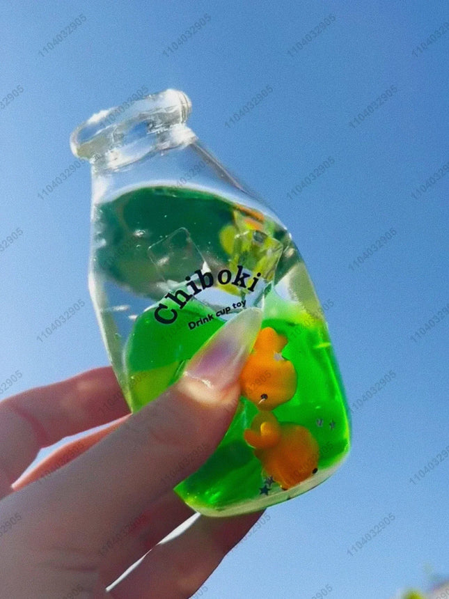 Juice Bottle Stress Ball Water Bottle Fidget Toy Boba Tea Squishy ASMR Anti Stress Funny Novelty Toy Toys For Children Gift