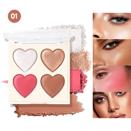 Baked blush facial makeup, high impact color, light and smooth, for Natural Finish -buildable color， contour and highlight the f