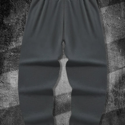 Men's Aesthetic Dark Gothic Letter Art Print Sweatpants Elastic Waist Joggers Cozy Goth Daily Street Fashion Bottoms