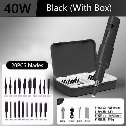 40W New Electric Carving Knife Set Furniture Carpentry Root Carving Knife Tool Sculpture Carpenter Chisel Wood With 20PCS Blade