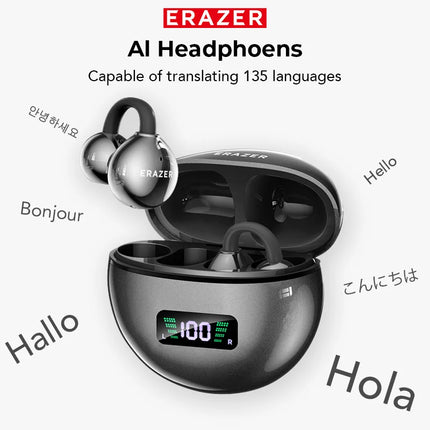 ERAZER XF55 Bluetooth V6.0 AI Earphones Noise Redution OWS Ear clip Headsets Wireless Headphones Translator Earbuds Longlife