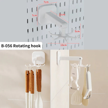 Nordic-Style Wall-Mounted Storage Pegboard: Drill-Free Headphone & Keyboard Stand for Gaming/Study Rooms, Also for Display