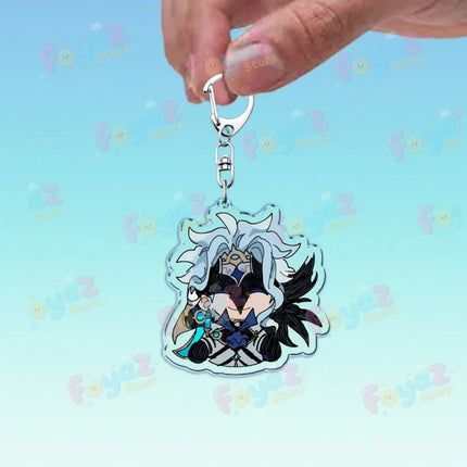 Cute Cartoon Dottore Keychains for Accessories Game Gamer Anime Jewelry Keyrings Chibi Charm Friends Gifts