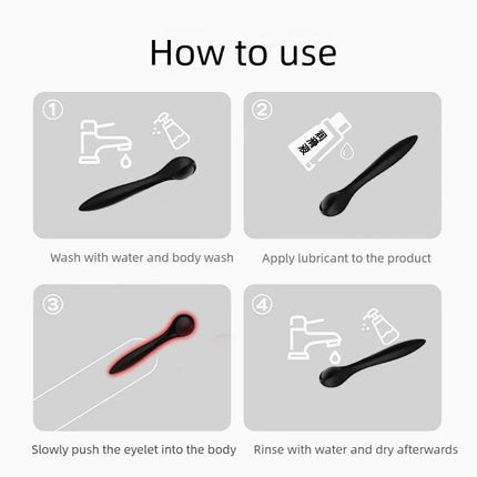 Ribbed Texture Hollow Penis Plug&Silicone Urethra Dilator Sounding Catheter,Flexible Urethral Sounds,Sex Toys for Men