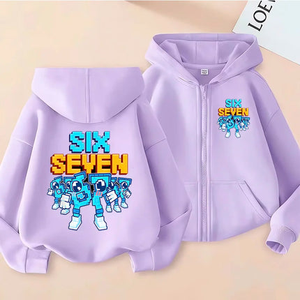 Hot Six Seven Children's Zip Up Hoodies Funny 67 Brainrot Zipper Hoody Clothes Kid Girl Boy Baby Casual Fashion Tops Sweatshirts