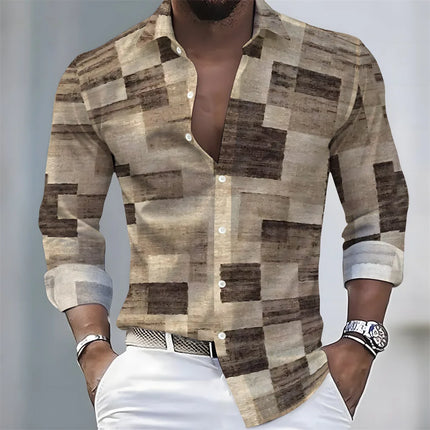 2026 New Men's Striped Long-Sleeved Shirt - Stylish, Business Casual, and Comfortable Men's Top, Suitable for Various Occasions.