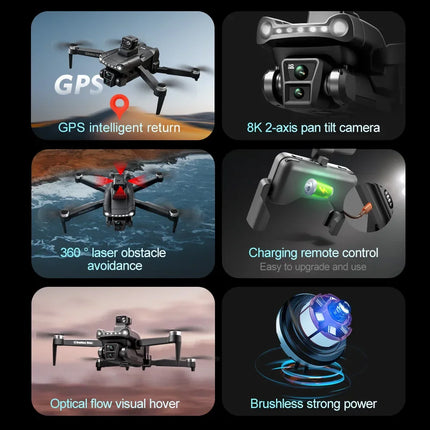 Lenovo V198 MAX GPS Drone 8K Profesional 4K HD Camera  Brushless Laser Obstacle Avoidance Foldable Quadcopter Aerial Optical