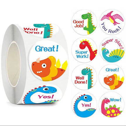 100-500pcs Cute Reward Stickers Roll with Word Motivational Stickers for School Teacher Kids Student Stationery Stickers Kids