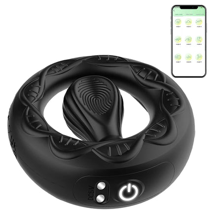Spherical Sperm Lock Ring APP Bluetooth Remote Control Male Vibration Prostate Exercise Massage Vibration Ring Adult Product