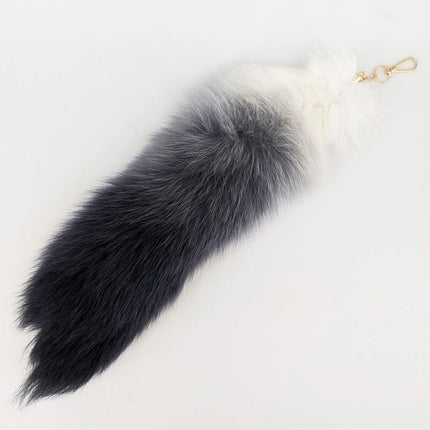 natural fox fur tail keychain furry 2024 chic y2k  beautiful accessory length 40 cm Car Keychains For Women