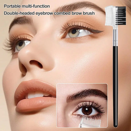 Dual-Headed Eyebrow Comb Makeup Brush Beauty Tool Professional Lash & Brow Comb, Dual-Sided Brush Creates Groomed Lashes & Brows