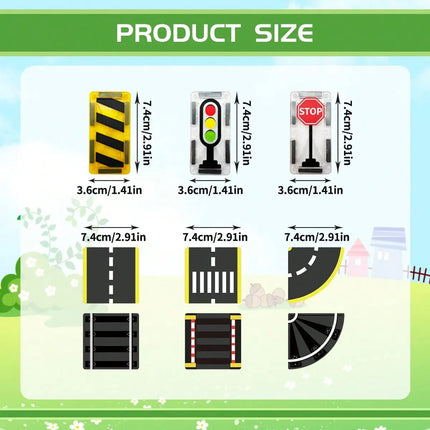 Magnetic Building Blocks, Magnetic Toy, Transportation-Themed Road Planning Architect, Durable Abs Structure, with Race Track and