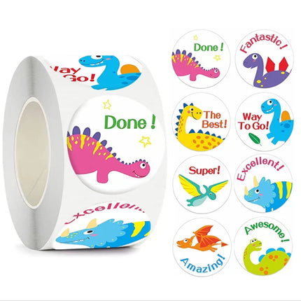 100-500pcs Cute Reward Stickers Roll with Word Motivational Stickers for School Teacher Kids Student Stationery Stickers Kids