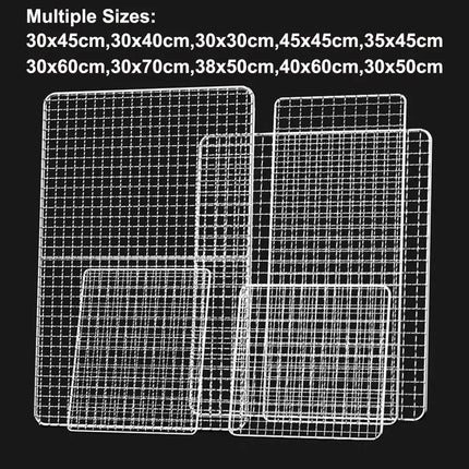 New High Quality Barbecue Net Portable Durable Iron Wire Grill Racks Reusable Square Grill Net Nonstick Roast Grate Net