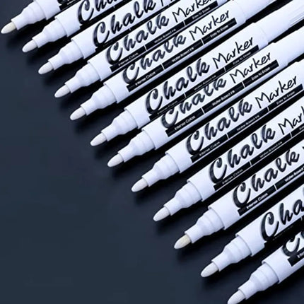 Liquid Chalk Markers for Blackboard Window Marker for Glass Washable Crayons Window Paint Pen Chalk Pens for Glass, 12 Pack