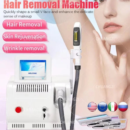 IpL E light OPT Laser Painless Permanent Hair Removal Machine 500000 Shots Remove Color Spots Redblood Acne Photon Rejuvena