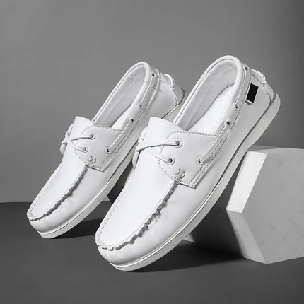 Men's Trendy Apron Toe Loafer Shoes, Slip On Comfy Non Slip For Outdoor Walking Traveling, Spring And Summer