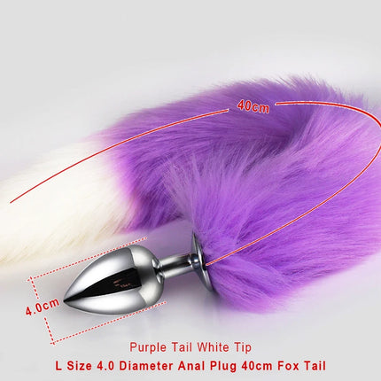 Sex Shop 5 Sizes Metal Butt Plug Fetish Fox Tail Intimate Toys Bdsm Anal Extender Dilator Products Erotic Games Goods For Adults