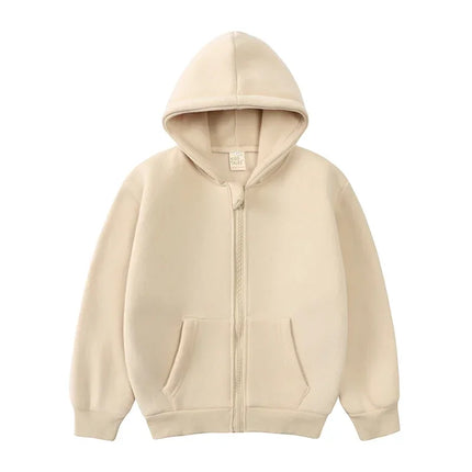 1-10Years Kids Baby Boys Girls Clothes Toddler Fleece Hoodie Winter Sweatshirt Tops Outfits Children Solid Zipper Coat Clothing