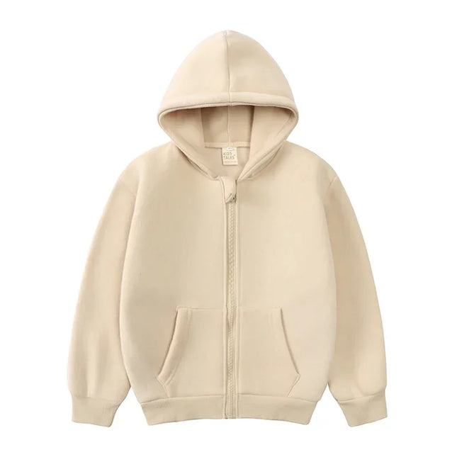 1-10 Years Kids Baby Boys Girls Clothes Toddler Fleece Hoodie Winter Sweatshirt Tops Outfits Children Solid Zipper Coat Clothing