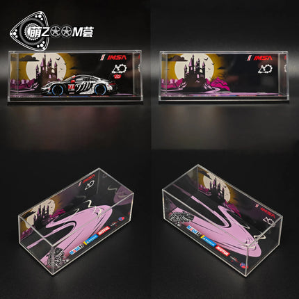 1/64 Car Model Acrylic Display Box Compatible with MINIGT Porsche GT3 R-Shaped Bone Dragon