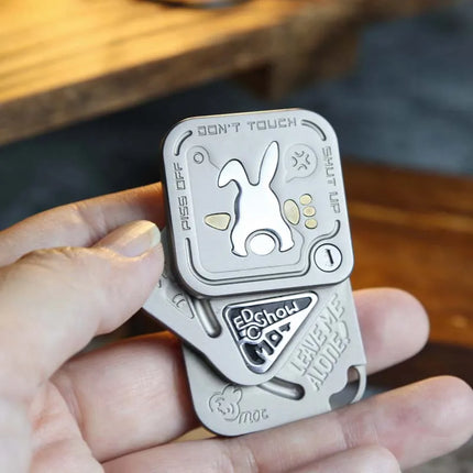 Grumpy Rabbit Three Layers Magnetic Side Push Slider Fidget Spinner Metal Decompressio For Adult Giftn Fingertip EDC Toy
