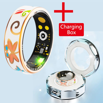R18 Luxury Color Enamel Stainless Steel Women Smart Ring Stylish Fitness Tracker Female Lady Smart Rings Cute IP68 Waterproof