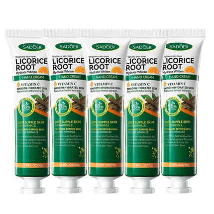 3/5pcs SADOER Licorice Root Vitamin C Hand Cream Hydrate Moisturizing Whiten Skin Remove Blemish Anti Wrinkle Hand Lotion 30g