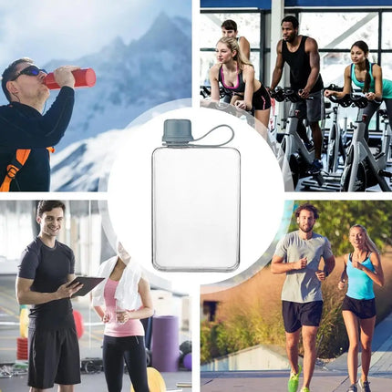 Pocket Water Bottle 500ml Flat Drink Cup Water Bottle Summer Water Flask Sports Water Bottle Leak-Proof Slim Cold Flask For