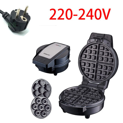 3 in 1 Electric Donut Maker Electric Cartoon Snack Cake Machine Waffle Sandwich Detachable Dessert Toaster
