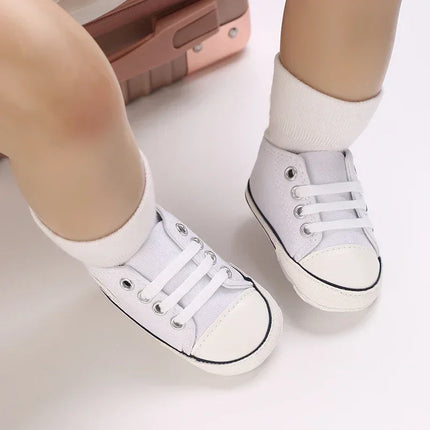 Baby Canvas Classic Sports Shoes Newborn Boys and Girls Printed Star First Walkers Shoes Infant Anti slip Baby Shoes
