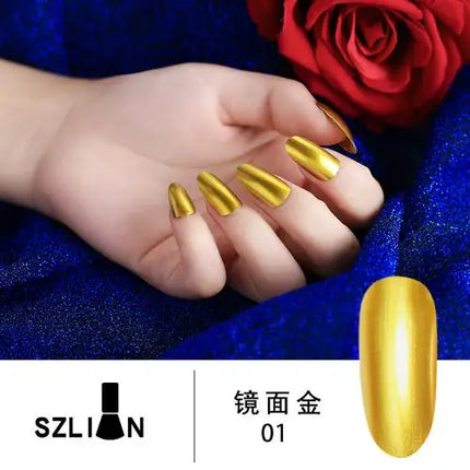 1PCS Metal Mirror Silver Baking Free Nail Polish Super Texture Gorgeous Durable Nail Polish Multicolor Bright Nail Polish Beauty