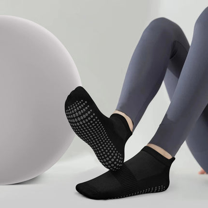 3 Pairs Yoga Socks Women Cotton Short Mesh Breathable Professional Non-slip Floor Pilates Dance Sports Gym Socks