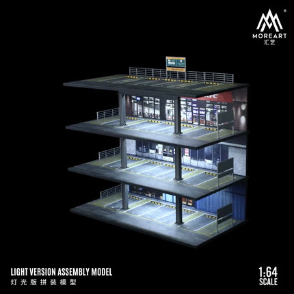 TimeMicro&MoreArt 1:64 Japanese three-storey parking building garage storage display scene - stock - fast delivery