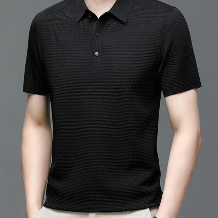 Brand Clothes Summer New Men's Short Sleeve T-shirt Ice Silk Cool and Breathable POLO Shirt Business Casual Sweat-absorbing Top