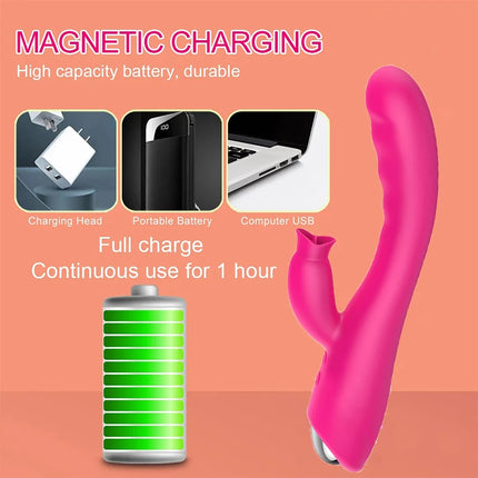 12 Speed G Spot Vibrator USB Rechargeable Powerful Dildo Rabbit Vibrator for Women Clitoris stimulation Massage Adult sex toys