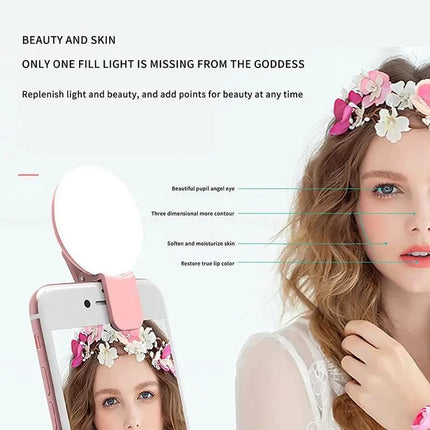 Portable LED Lamp Phone Live Video Beauty Light Universal Mobile Phone Selfie Fill Light USB Charge Photography Clip Fill Light