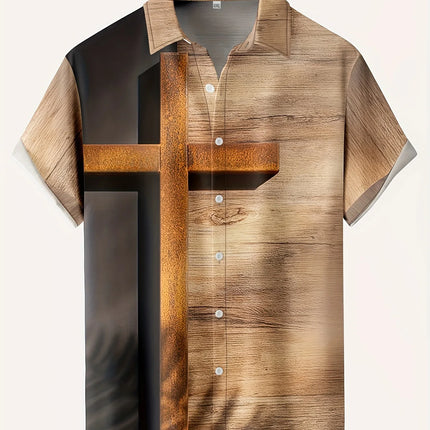 New Hawaii Men's Vintage Shirts Casual Breathable Short Sleeve Tops Beach Party Plaid Tops Short Sleeve Men's Clothing
