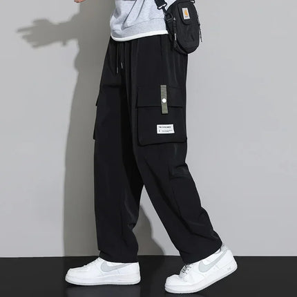 2024 Cargo Pants Men Straight Fit Wide Leg Fleece Lined Trouser Male Winter Fashion Loose Baggy Large Plus Size Warm Streetwear