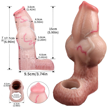 FAAK 14 styles Silicone Fantasy Horse Hollow Dildo Dog Large Knot Nude Penis Sleeve Size S M L Cock Enlarger Sex Toys For Men