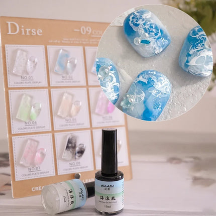 Quickly Blooming Nail Polish Bubble Colorful Ocean Wave Gel DIY Nail Art Blossom Gel Semi Permanent Soak Off Marble Gel Polish