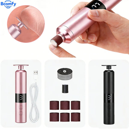Electric Foot Grinder 2-in-1 Rechargeable Callus Remover Nail File Pedicure Machine for Dead Skin Foot Care