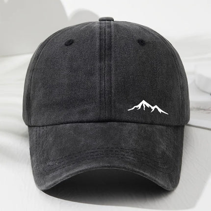 Mountain printed baseball caps for men and women, suitable for outdoor travel, hiking, mountaineering, sun protection