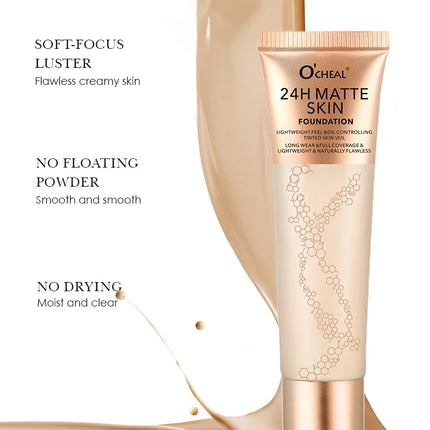 Natural liquid foundation, waterproof and sweat proof, durable makeup effect, multi color optional, create a natural foundation