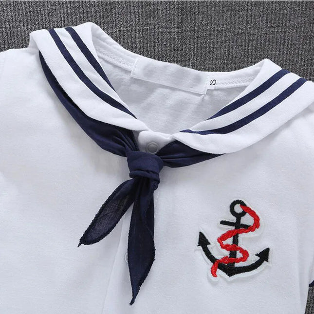Newborn Baby Boy Clothes Playsuit Sailor Navy Romper Short Sleeve Jumpsuit Costumes Clothes Summer Outfits Newborn Baby Clothes