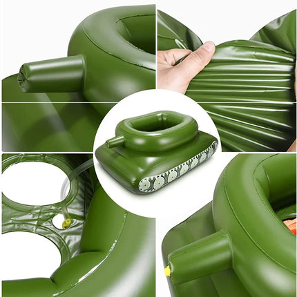 Big Size Summer Giant Tank With Watergun Inflatable Toys Floating Truck Pool Floats Water Spray Beach Party Games Adults Seats